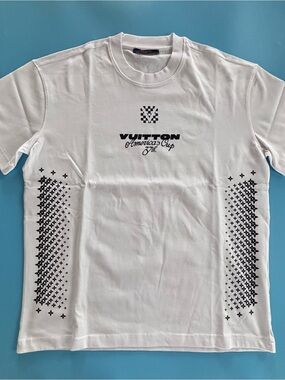 Louis Vuitton White T-Shirt with Black Graphic Side Panels